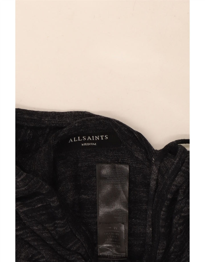 All Saints Suéter tipo cárdigan con capucha para hombre Algodón a rayas negras medianas