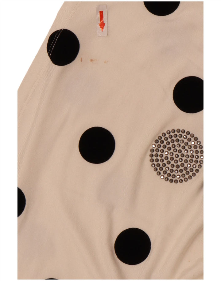 Liu Jo Top De Manga Larga Con Un Hombro Para Mujer IT 42 Medium White Polka Dot