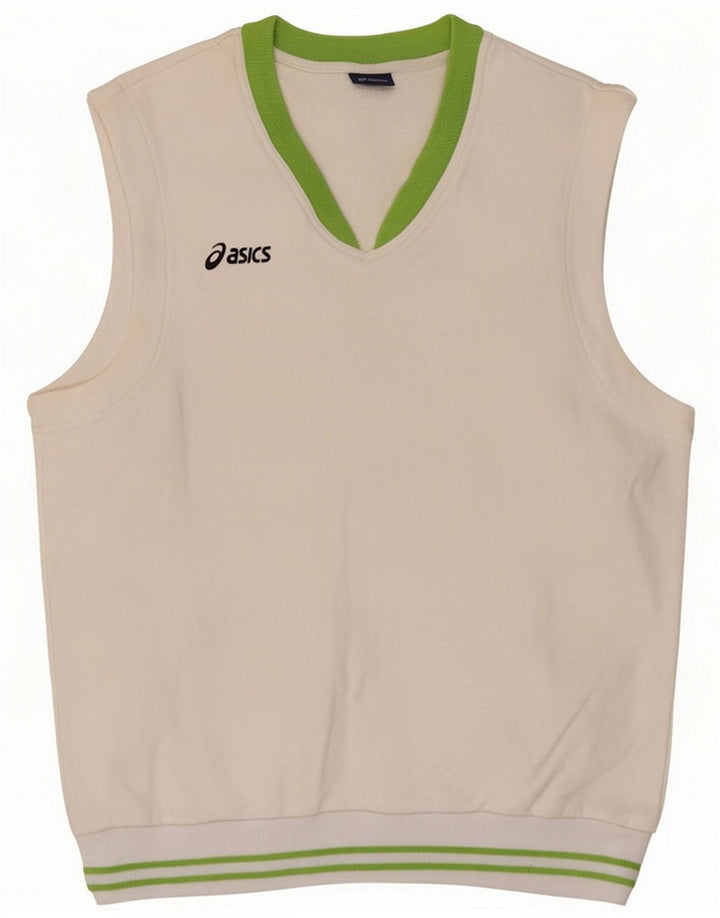 Asics Mens Vest Top Medium White Cotton