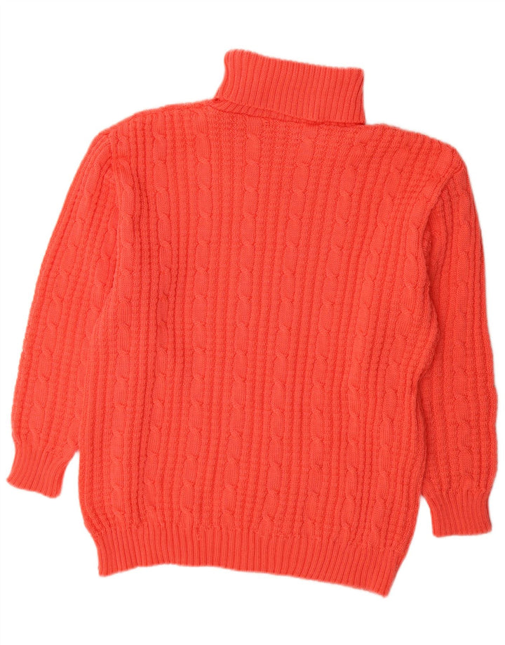 Vintage mujer rollo cuello jersey suéter Reino Unido 16 rojo grande