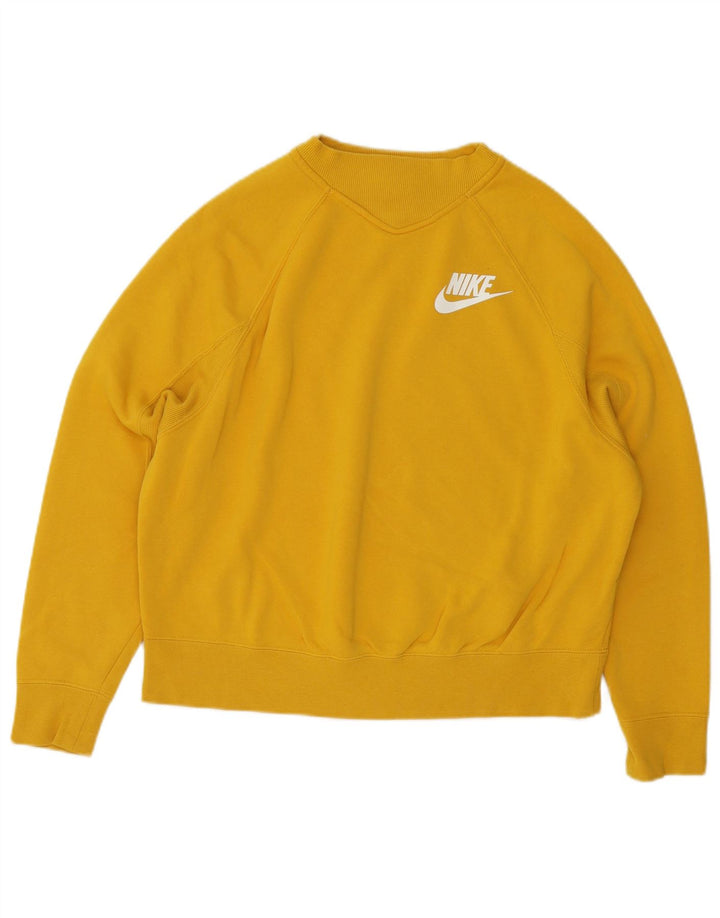 Nike - Sudadera extragrande para mujer, talla 10, algodón amarillo pequeño