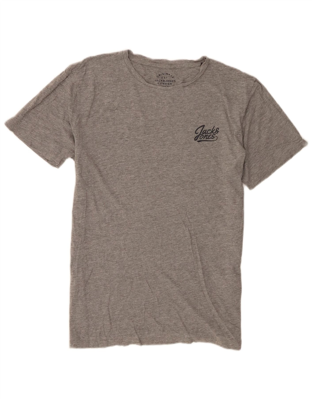 Jack & Jones - Camiseta gráfica para hombre, talla grande, algodón gris