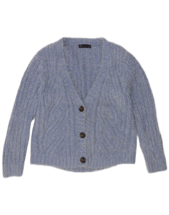 Marks & Spencer Suéter tipo cárdigan para mujer UK 44 Poliéster azul medio