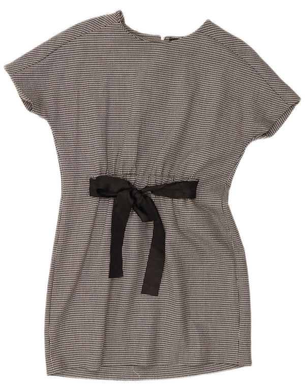 Zara Mujer Trafaluc Vestido Básico UK 40 Pequeño Poliéster Pata De Gallo Negro
