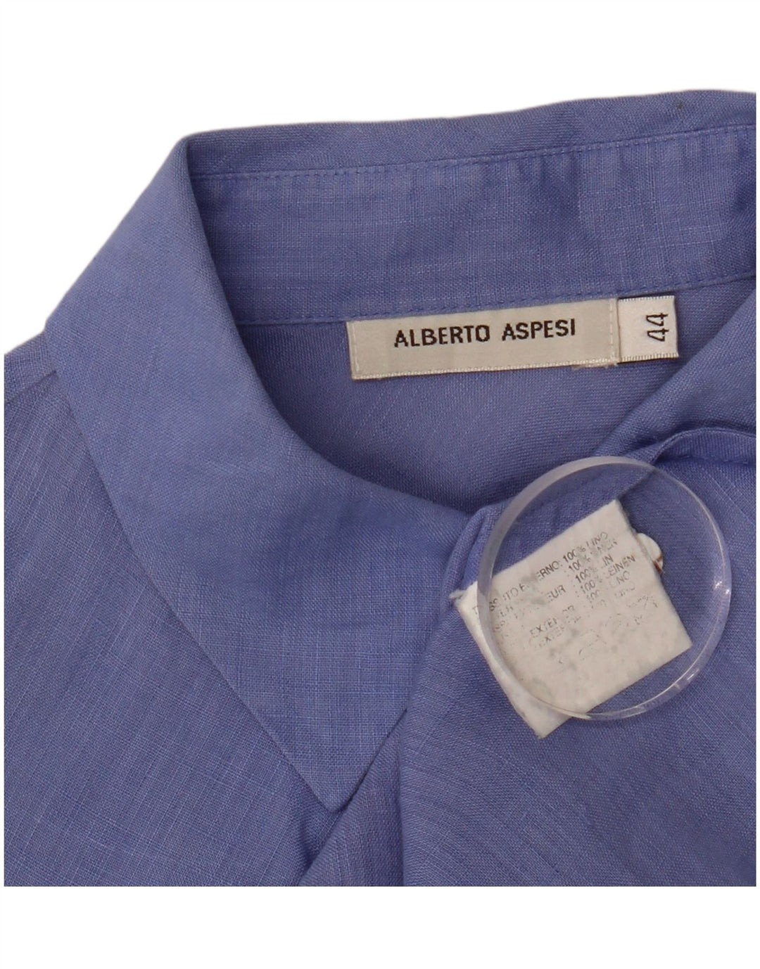 Alberto Aspesi Camisa Holgada Mujer IT 44 Lino Azul Medio