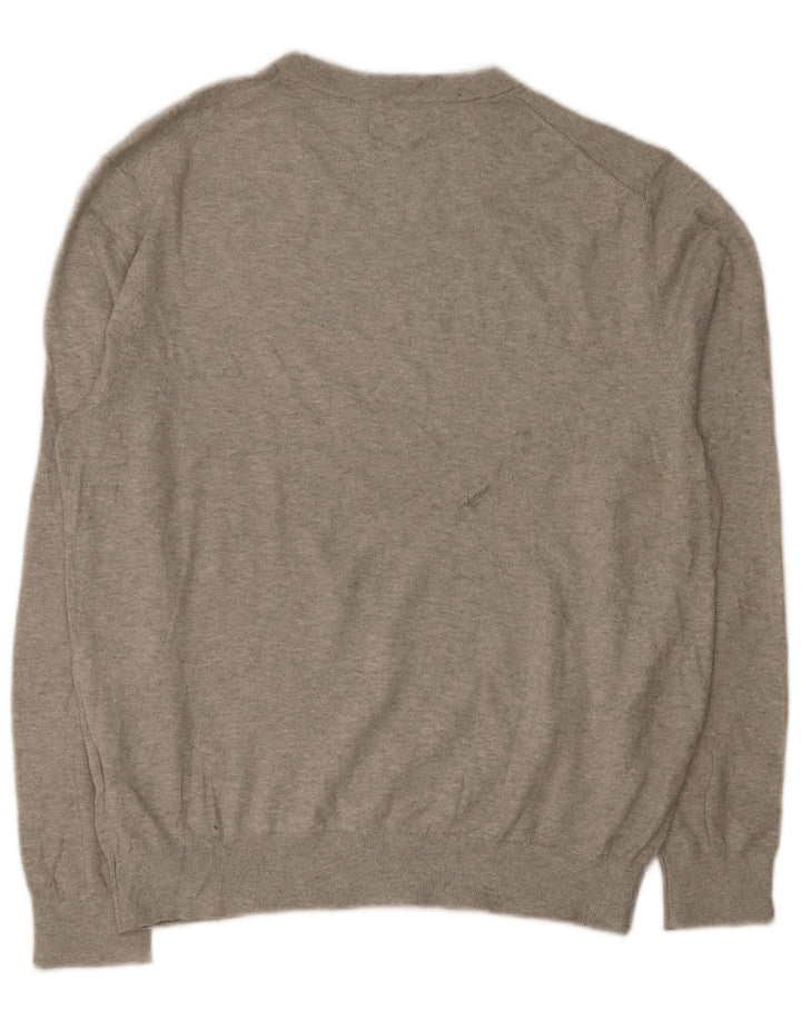 Nautica Jersey con cuello en V para hombre de algodón gris medio