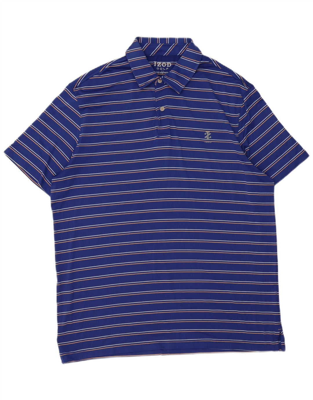 IZOD Polo de golf para hombre Poliéster a rayas azules grandes