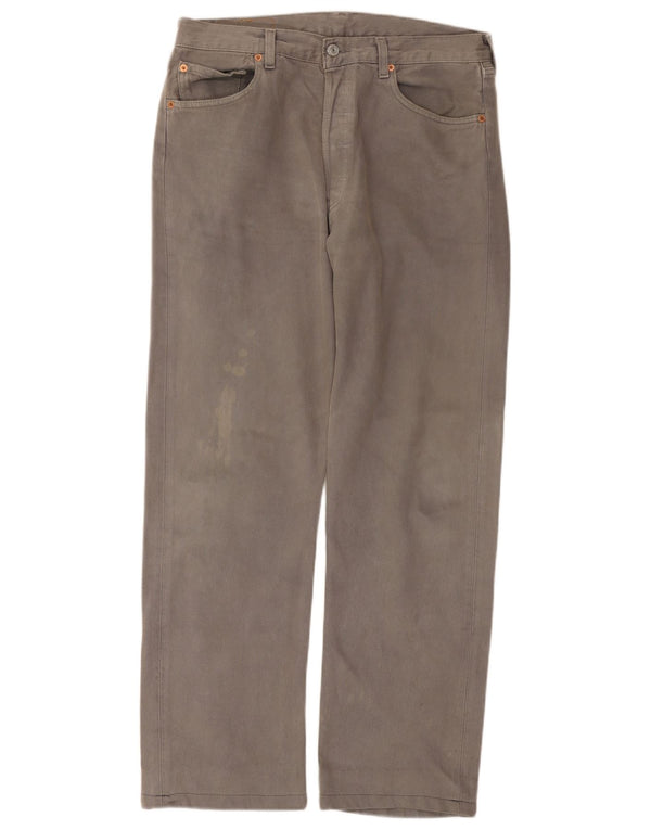 Levi's Mens 501 Pantalones Casuales Rectos W34 L30 Algodón Gris