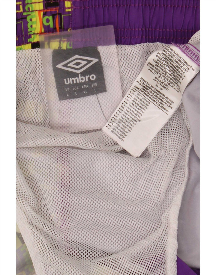 Umbro Bañador con gráfico para hombre, poliéster geométrico, color morado grande