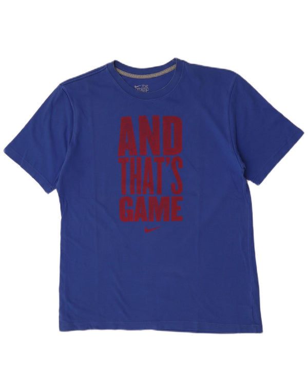 Nike Camiseta con gráfico de ajuste regular para hombre, talla grande, azul