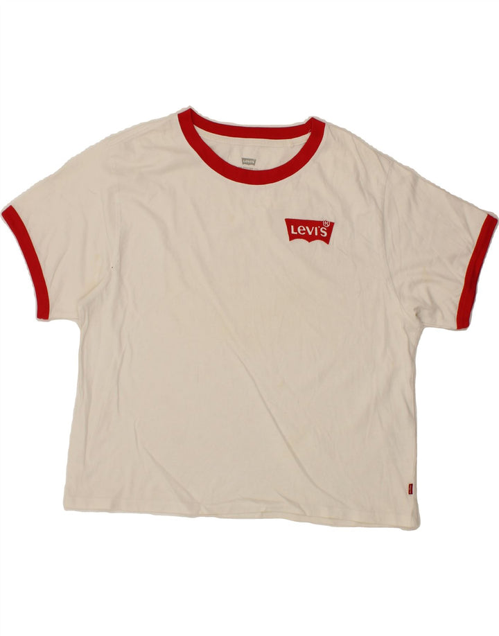 LEVI'S Womens Oversized T-Shirt Top UK 6 XS White Vintage Levi's and Second-Hand Levi's from Messina Hembry 