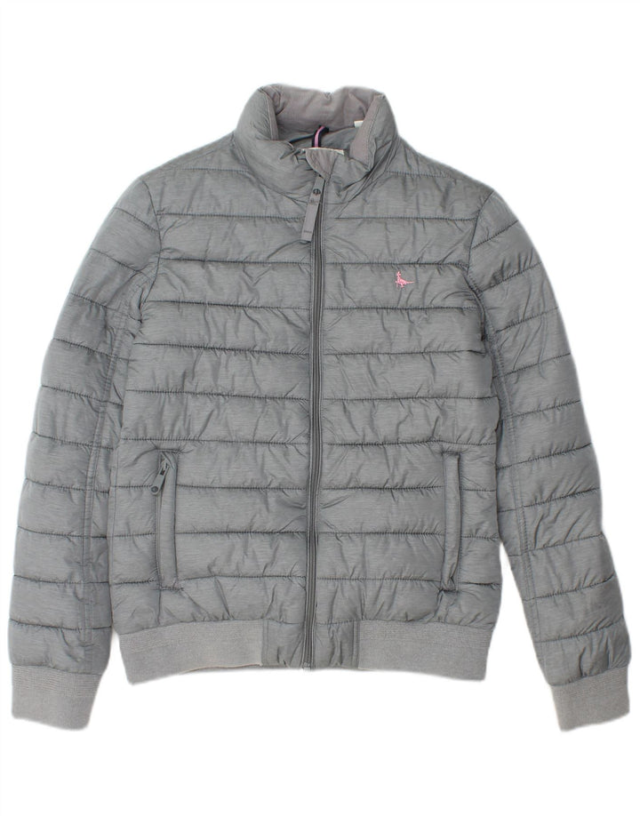 JACK WILLS Chaqueta acolchada para mujer UK 8 Small Gris Poliéster