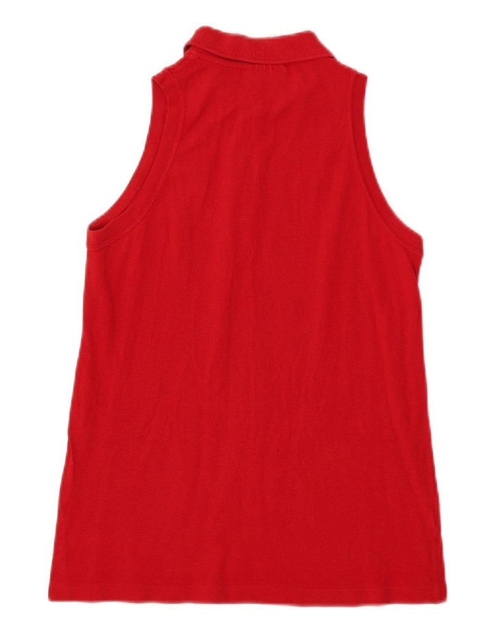 Polo Lacoste Sin Mangas Para Mujer Talla 40 Algodón Rojo Mediano