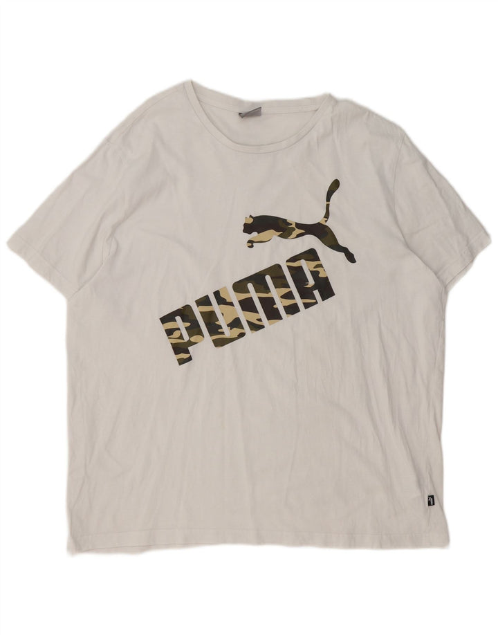 Puma Camiseta gráfica para hombre Top 2XL Algodón blanco