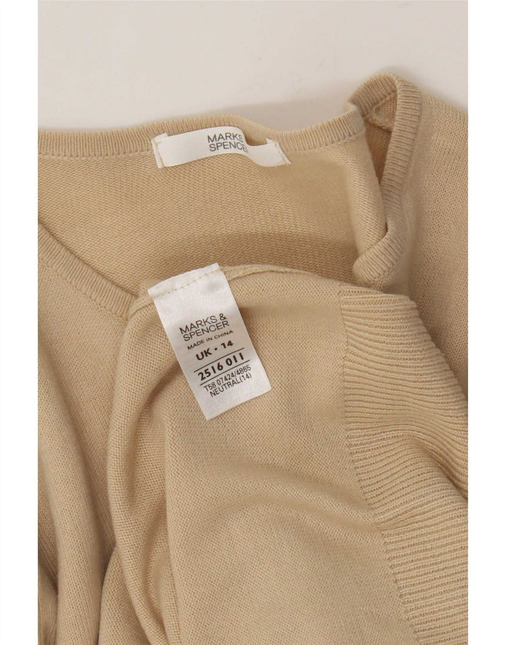 Marks & Spencer Suéter tipo cárdigan para mujer Reino Unido 44 Acrílico beige medio