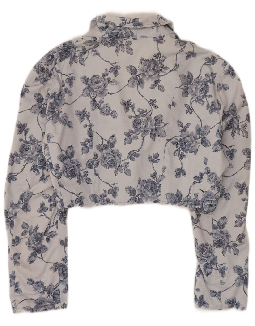 Vintage mujer 1 botón Bolero chaqueta Reino Unido 14 azul medio floral