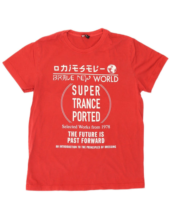 Diesel Camiseta Gráfica para Mujer Top UK 46 Large Rojo