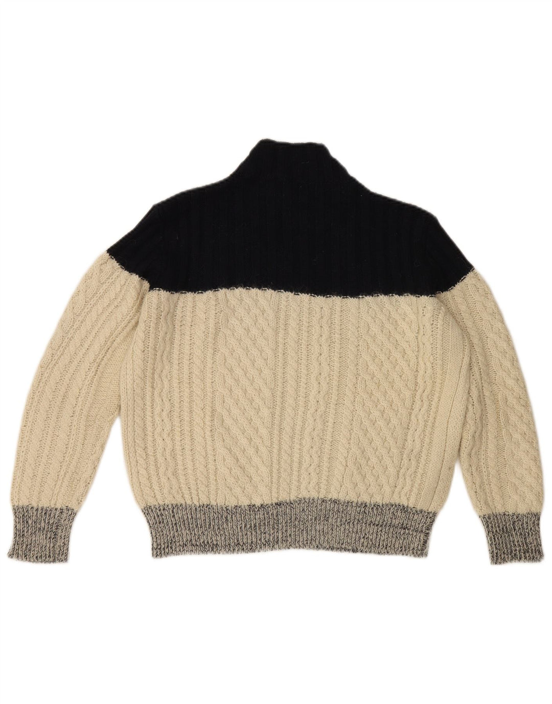 Slam Suéter tipo jersey con cuello alto para mujer UK 40 Medium Off White Colorblock