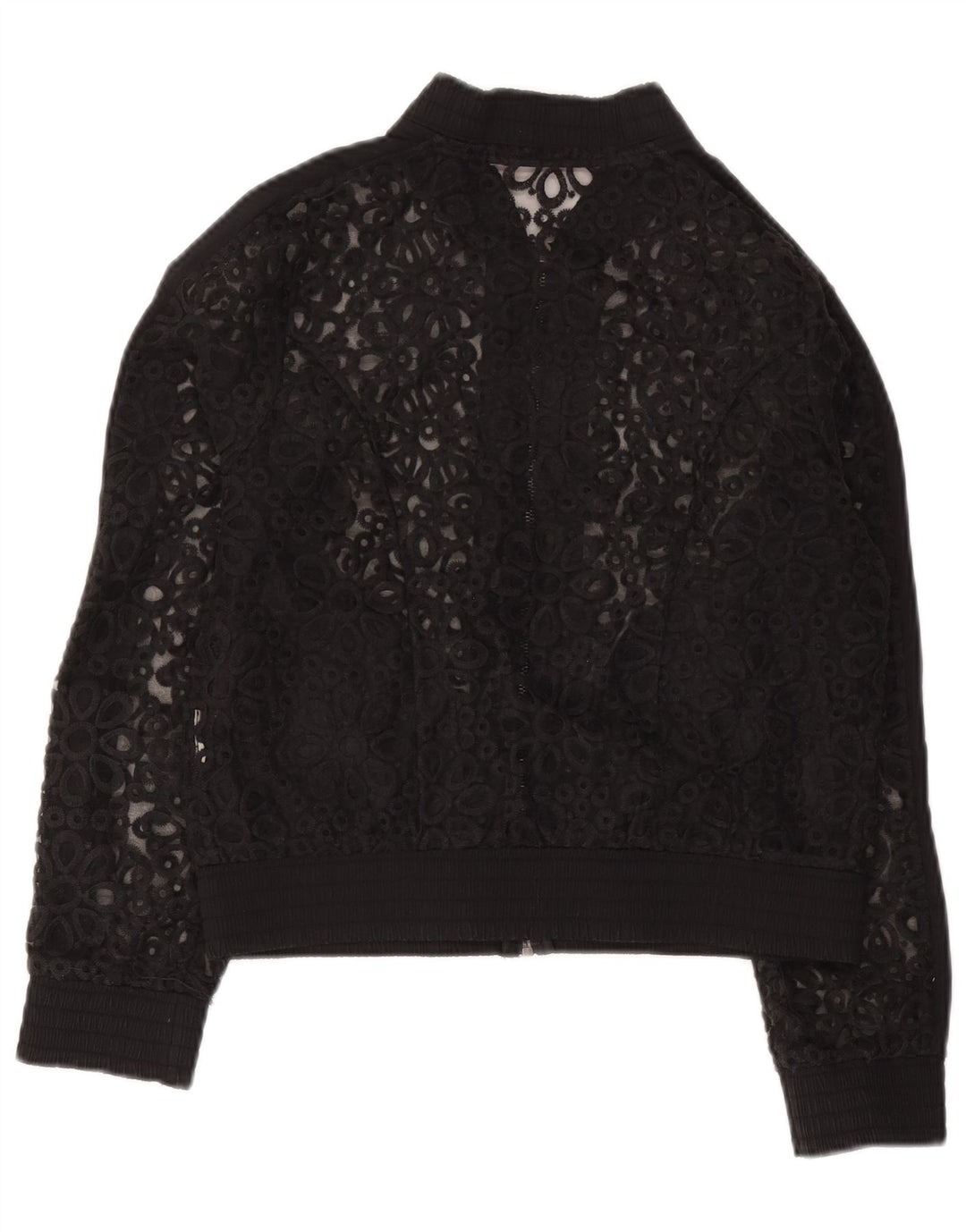 Fornarina Chaqueta Bomber de Encaje para Mujer UK 42 Mediana Negro Floral