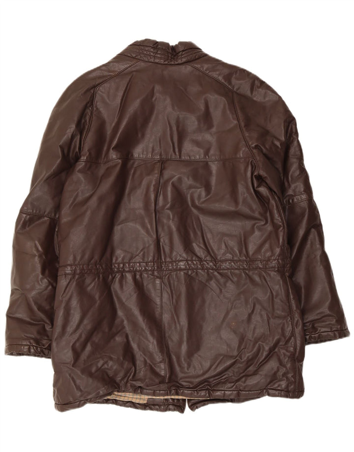 Monpel Chaqueta de cuero para hombre IT 48 Cuero marrón medio