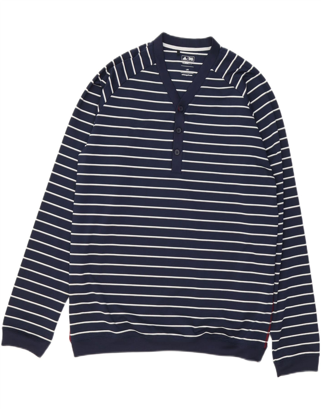 Adidas Mens Climalite Sudadera Jumper Grande Azul Marino Rayas Poliéster