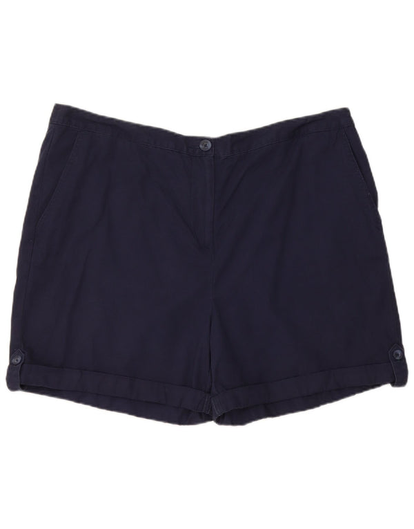 Marks & Spencer Pantalones cortos chinos para mujer UK 18 XL W36 Azul marino Algodón