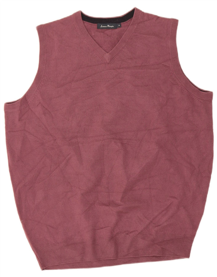 James Pringle Chaleco para hombre Camiseta sin mangas Acrílico burdeos mediano