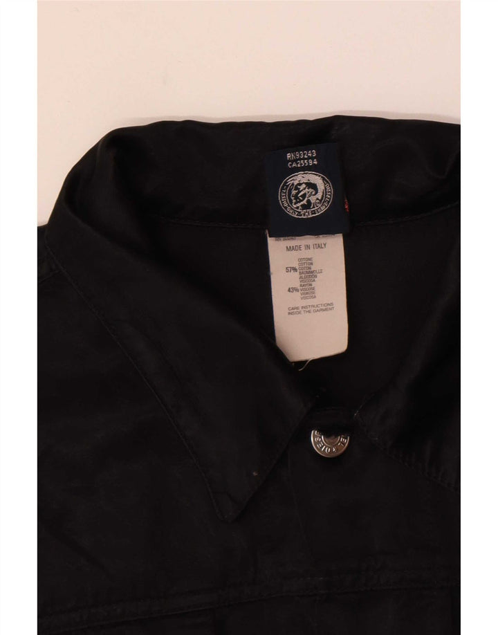 Diesel Chaqueta utilitaria para mujer UK 40 XL Algodón negro