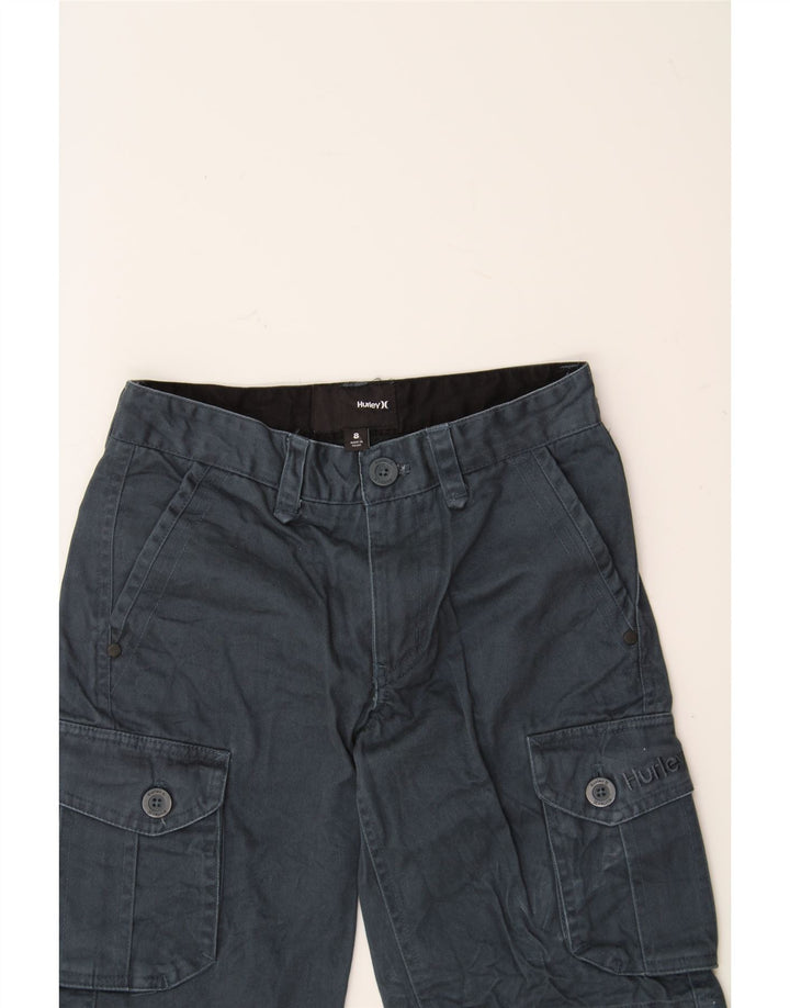HURLEY Boys Cargo Shorts 7-8 Years W25 Navy Blue Cotton Vintage Hurley and Second-Hand Hurley from Messina Hembry 