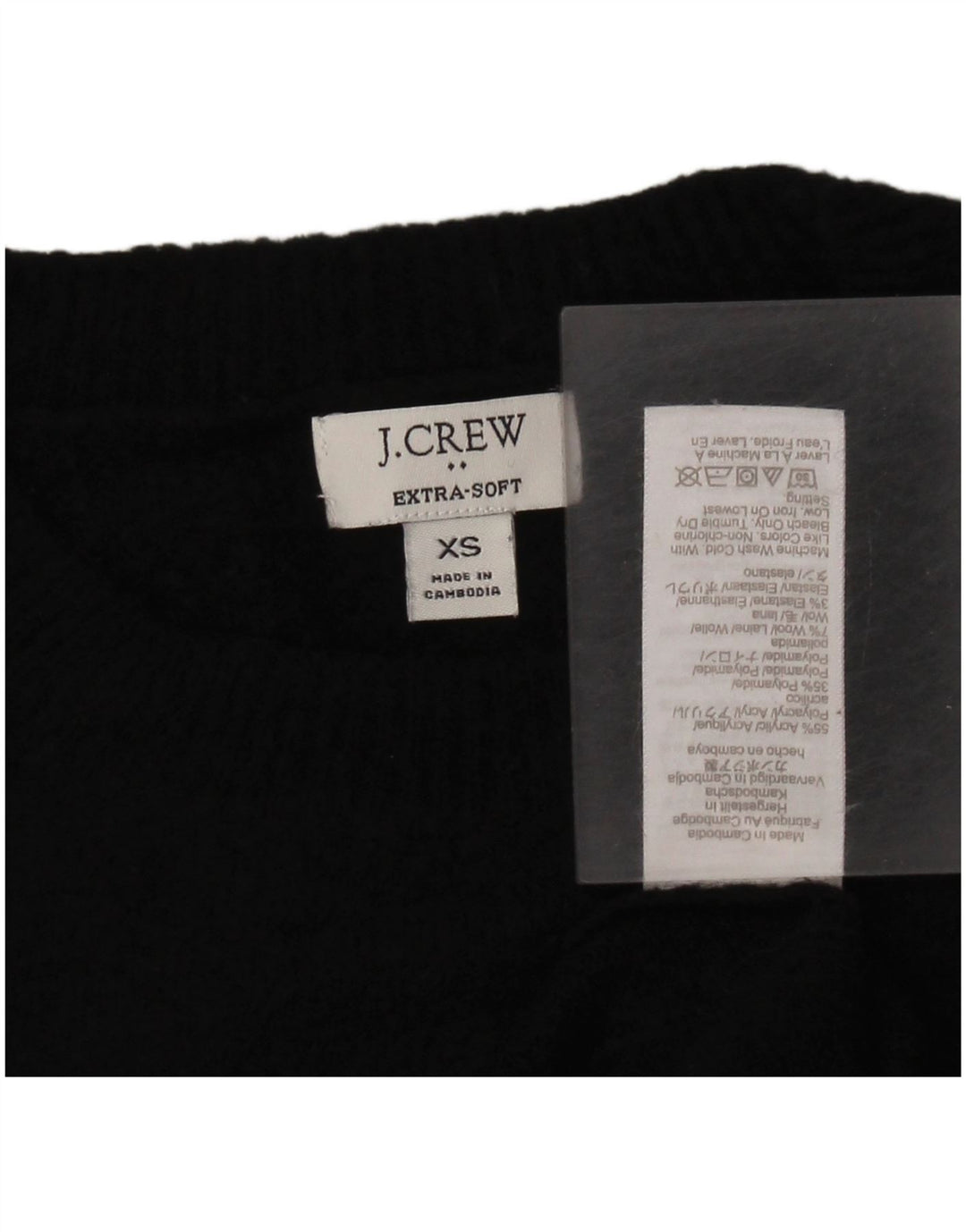 J. Crew Suéter tipo jersey con cuello redondo para mujer XS Acrílico negro