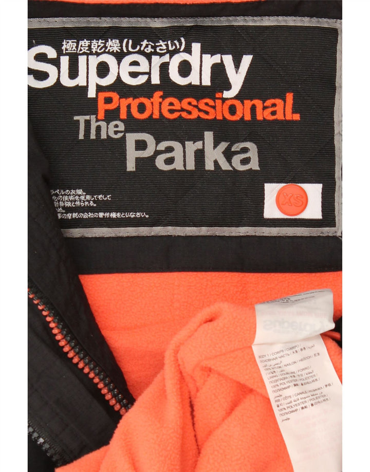 Superdry Parka con capucha para mujer UK 6 XS Poliéster negro