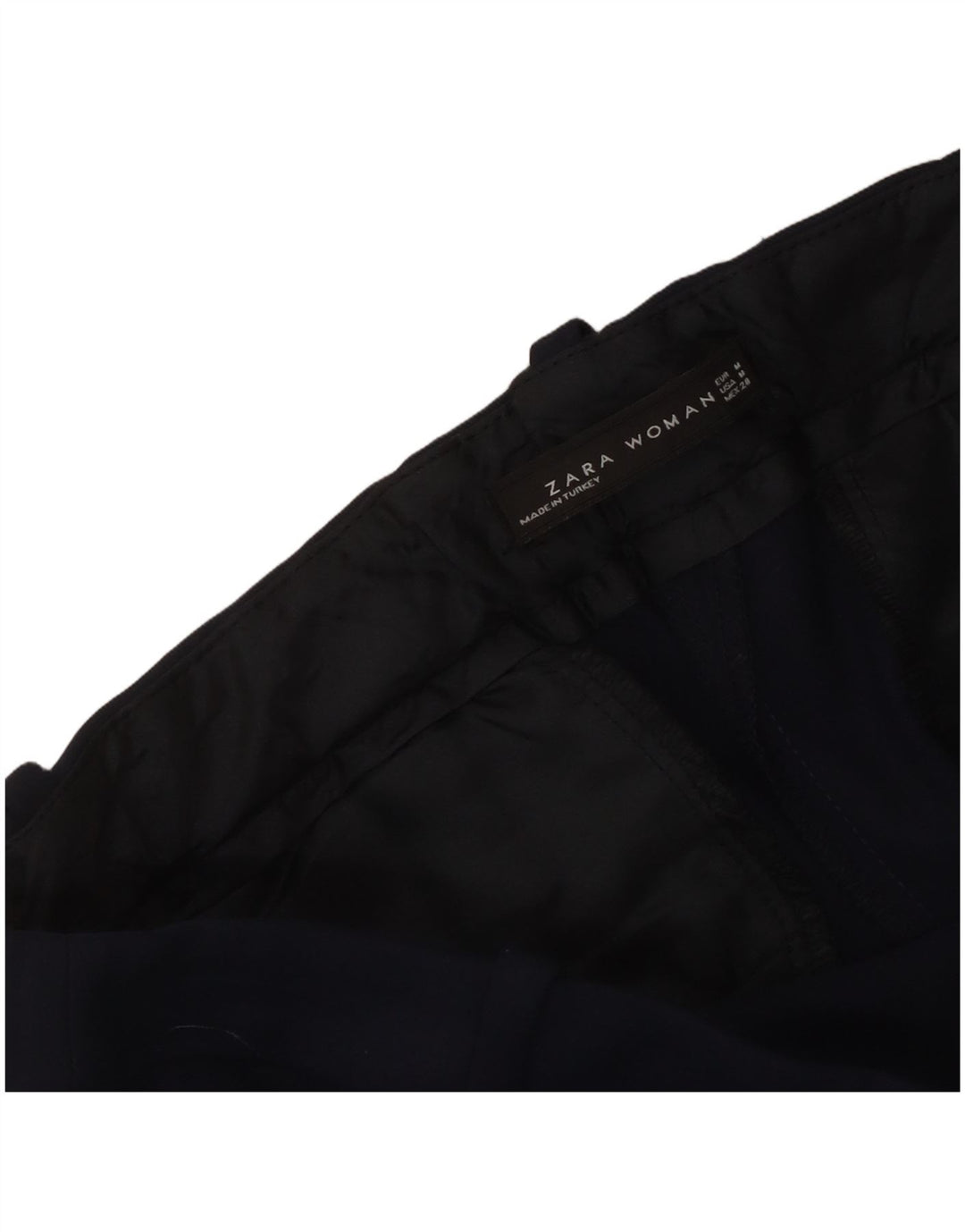Zara Mujer Pantalón Casual Slim Medium W30 L27 Azul Marino