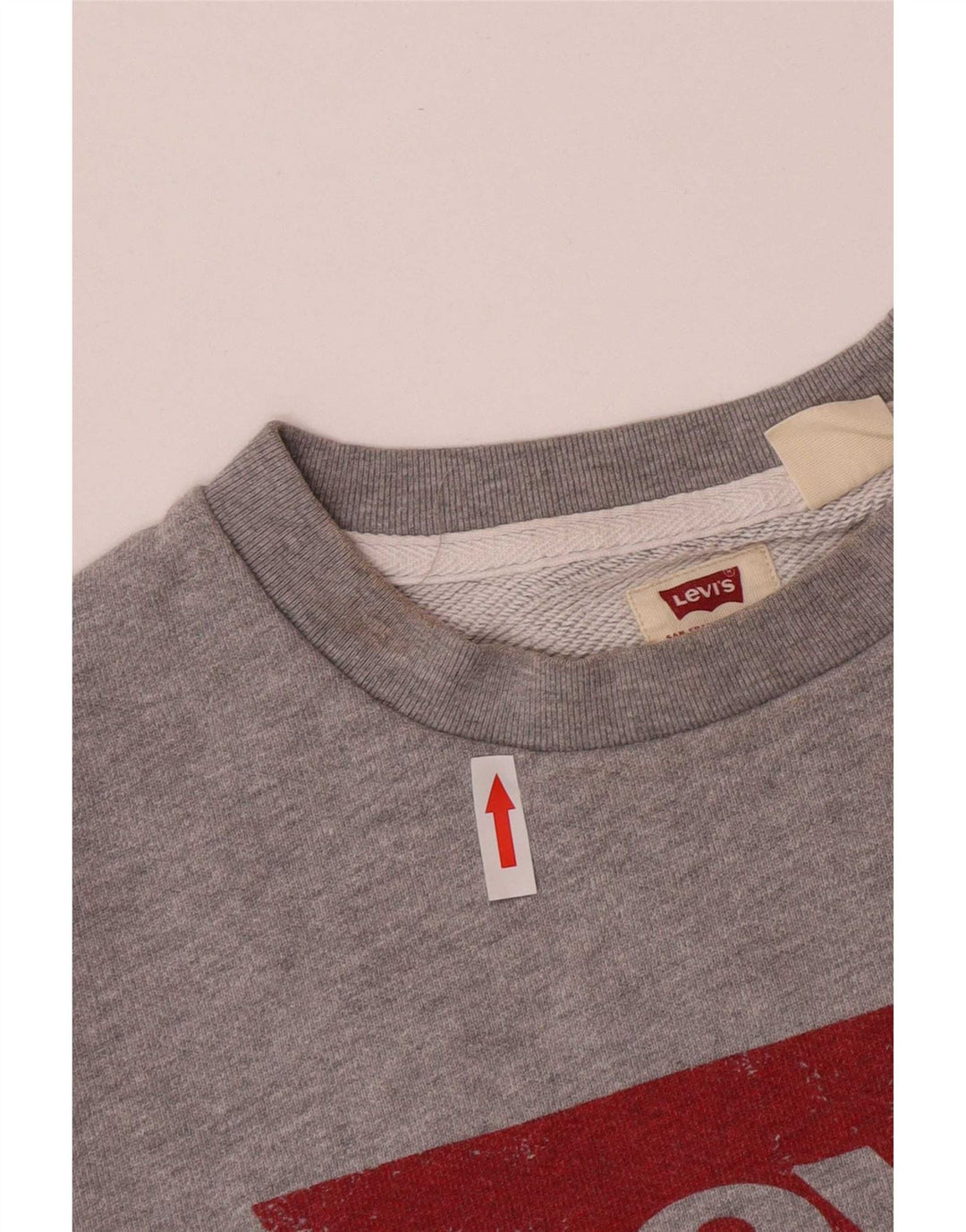 Levi's Hombre Sudadera Gráfica Jumper Small Gris Algodón