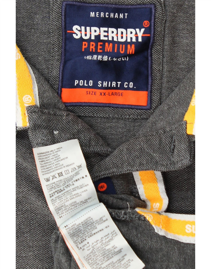 SUPERDRY Polo para hombre 2XL Algodón gris