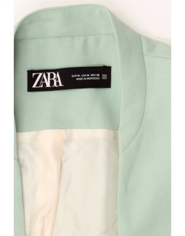 Zara Mujer Blazer Chaqueta UK 44 Poliéster Verde Medio