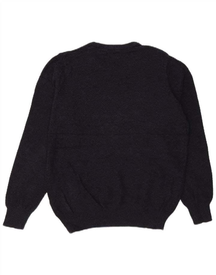 Marks & Spencer Suéter tipo jersey con cuello redondo y corte entallado para hombre Azul marino mediano