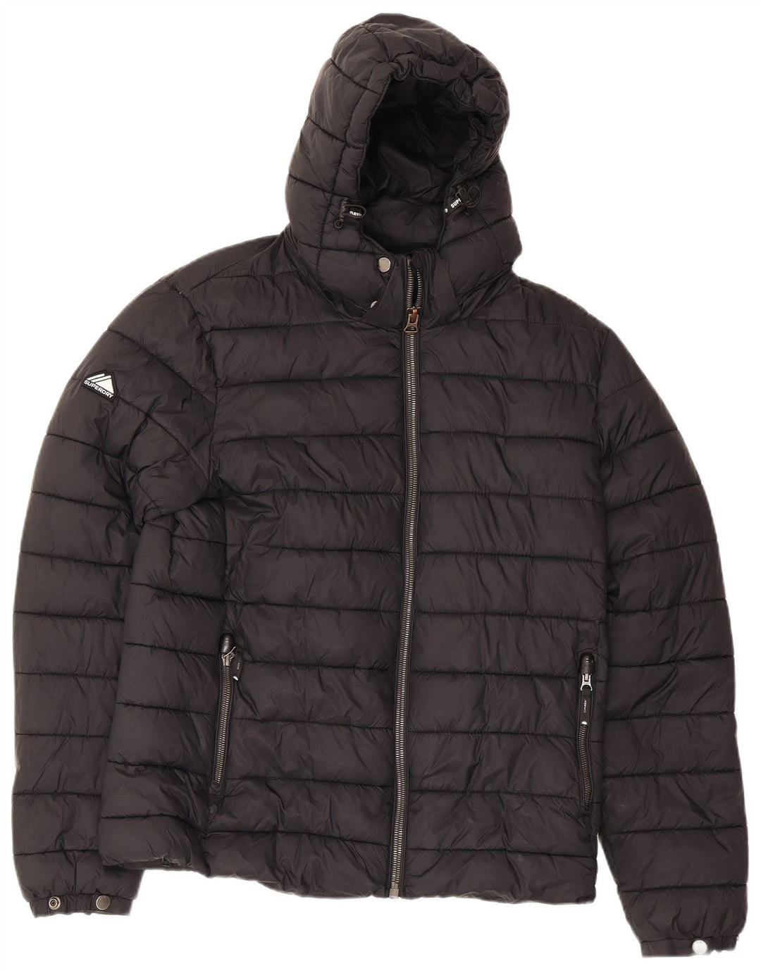 Superdry Chaqueta acolchada con capucha para hombre UK 40 Large Nylon negro