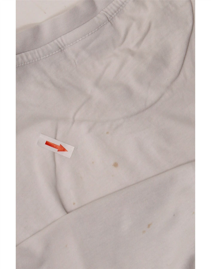 NAPAPIJRI Top gráfico para hombre de manga larga de algodón blanco medio