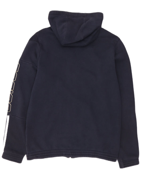 ADIDAS Suéter con capucha y cremallera gráfica para hombre Algodón azul marino mediano