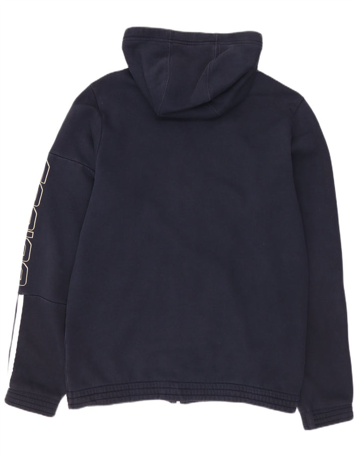 ADIDAS Suéter con capucha y cremallera gráfica para hombre Algodón azul marino mediano