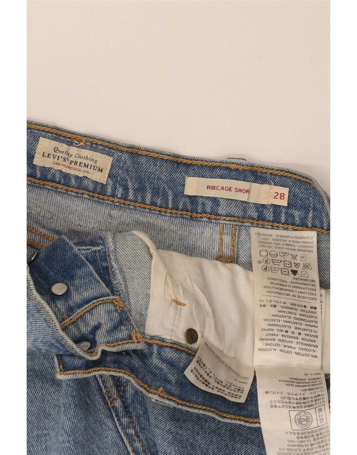 Levi's Mujer Ribcage Shorts De Mezclilla Mediano W28 Algodón Azul