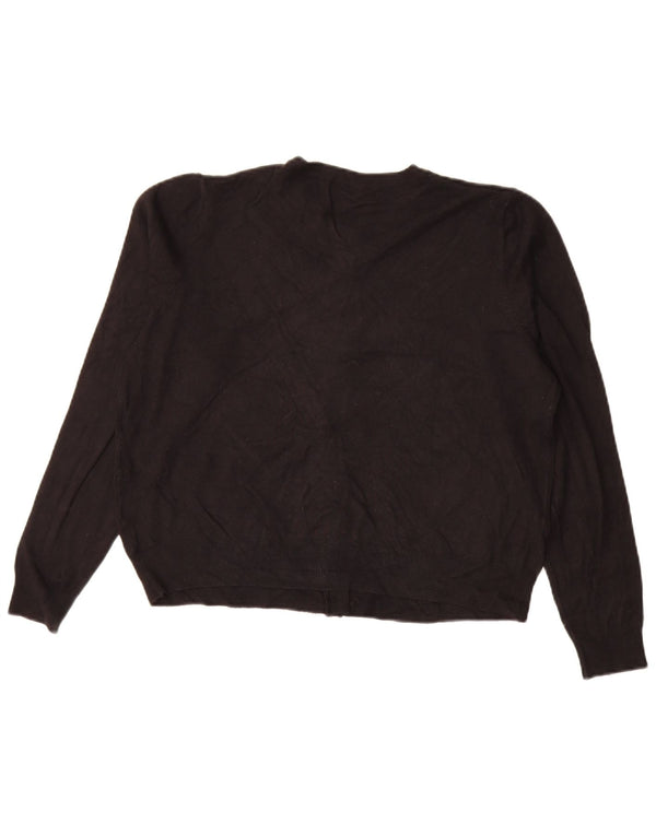 Marks & Spencer Suéter tipo cárdigan corto para mujer UK 46 Large Viscosa negra
