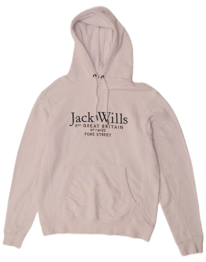 Jack Wills Jersey con capucha y estampado gráfico para hombre Algodón blanco mediano