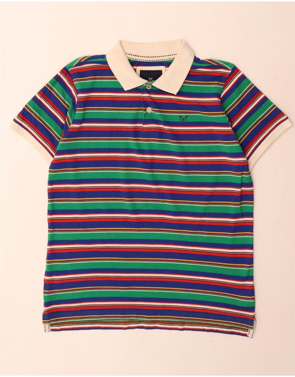Crew Clothing Polo para hombre de algodón a rayas multicolor grande