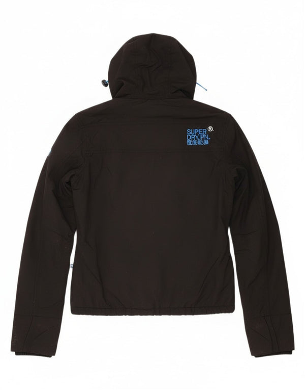 Superdry Chaqueta Cortavientos con Capucha y Estampado Windcheater para Mujer UK 6 XS Negro