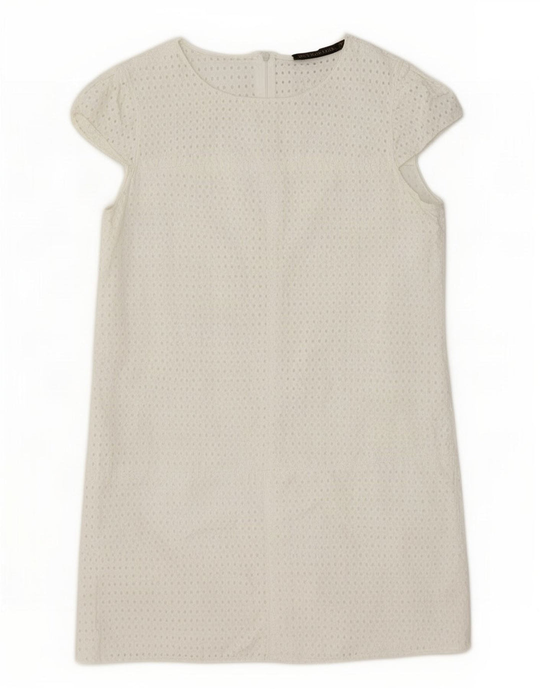 Zara Mujer Vestido Recto UK 42 Mediano Blanco