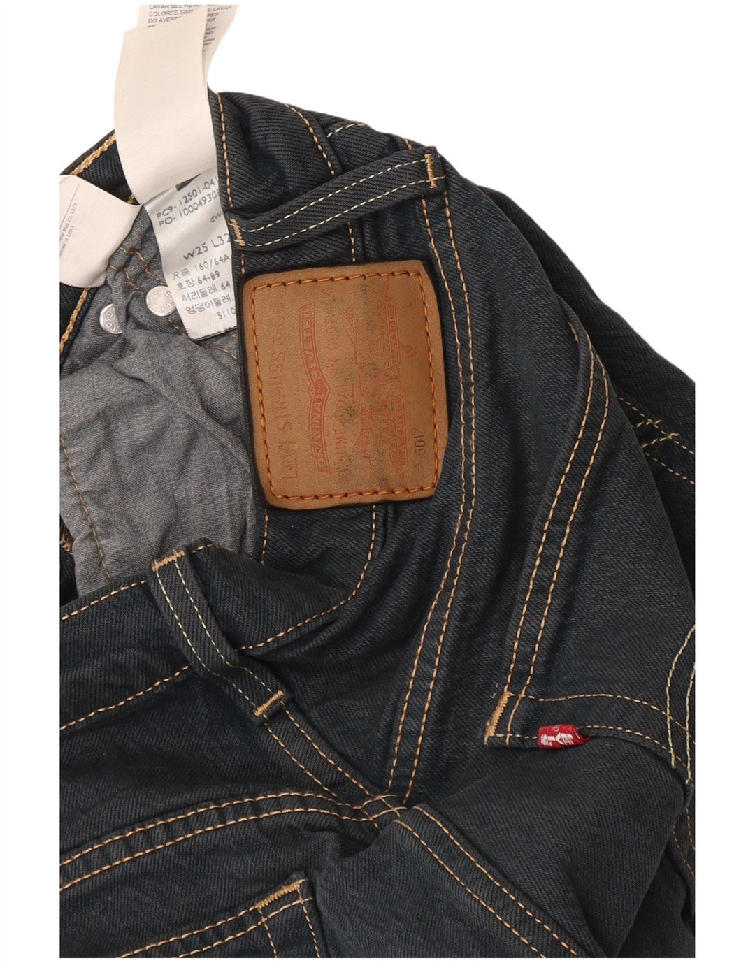 Vaqueros Levi's Mujer 501 Rectos W25 L32 Algodón Gris