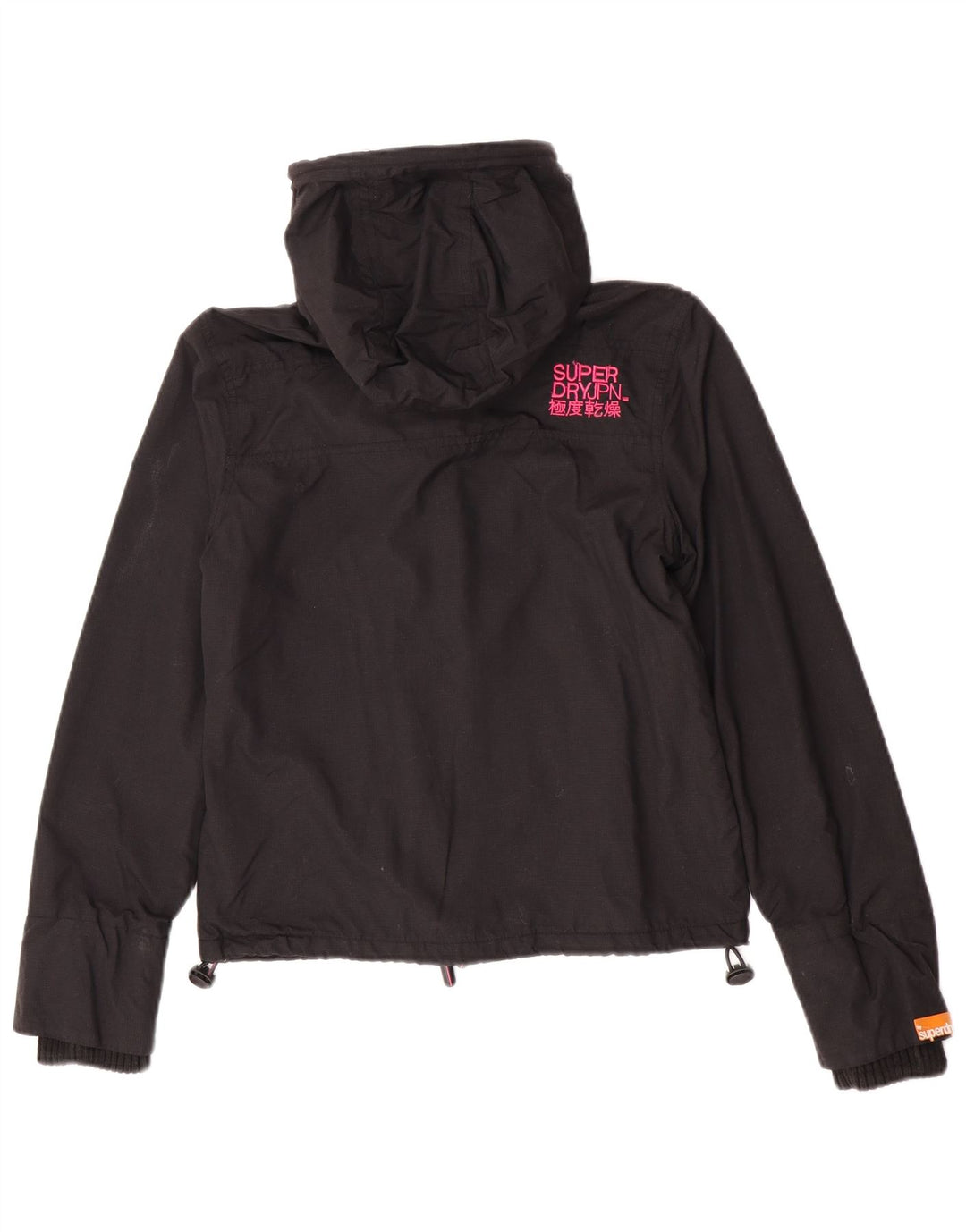 Superdry Chaqueta cortavientos con capucha para mujer UK 40 Small Black Nylon