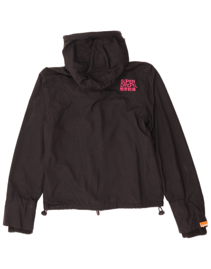 Superdry Chaqueta cortavientos con capucha para mujer UK 40 Small Black Nylon