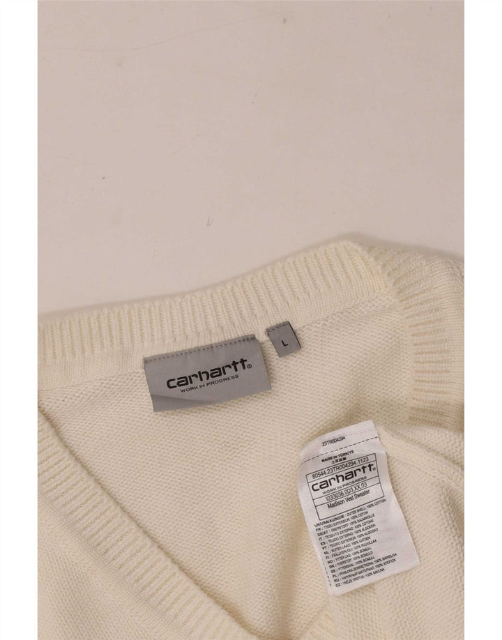 Carhartt - Camiseta sin mangas para hombre, talla grande, algodón blanco